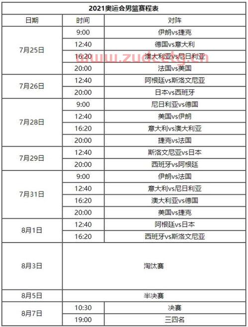 奥运赛程表2021几天（奥运 赛程安排）